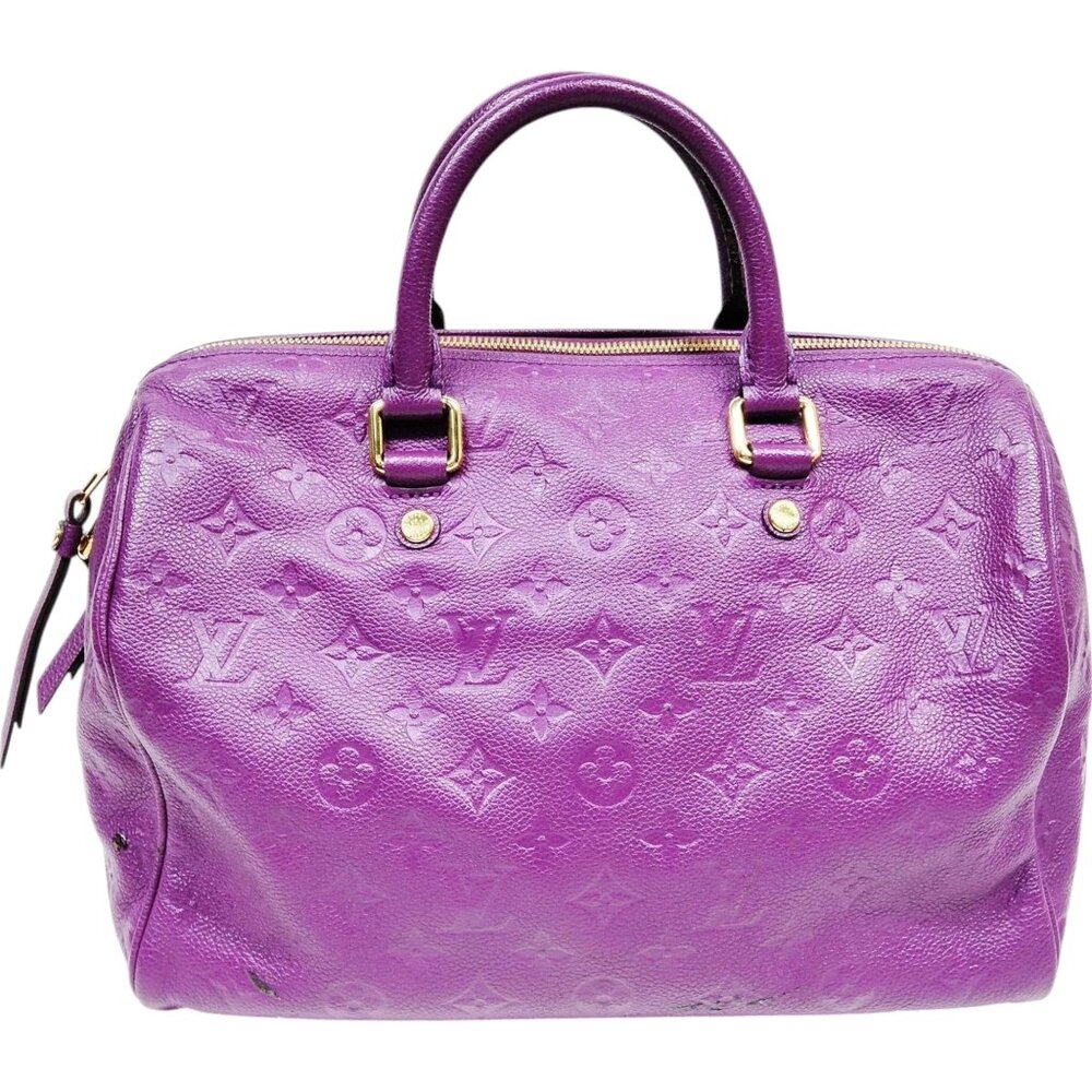 (S6) Authentic Louis Vuitton Satchel Purple Monogram Empreinte Luxury Vintage De